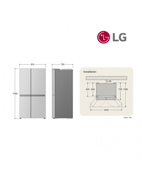 Réfrigérateur Américain 2 portes LG 638L GSLC40EPPE LG