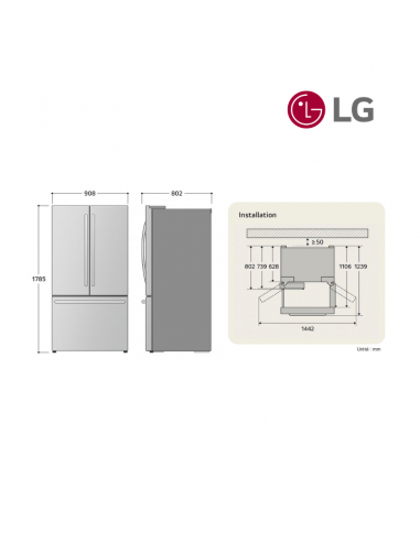 Réfrigérateur Multi-Portes LG 750L Instaview...