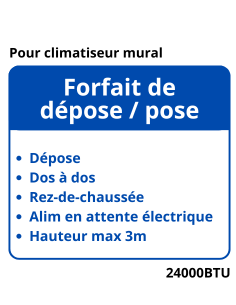 Forfait de dépose + pose en type dos à dos climatiseur...