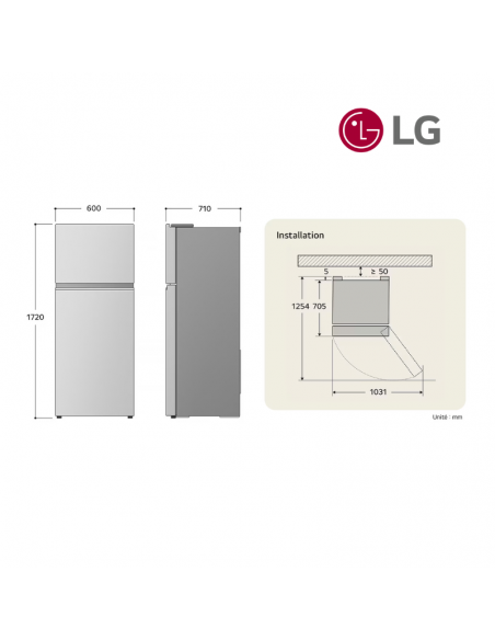 Réfrigérateur 2 portes LG 335L GTB332PZGE