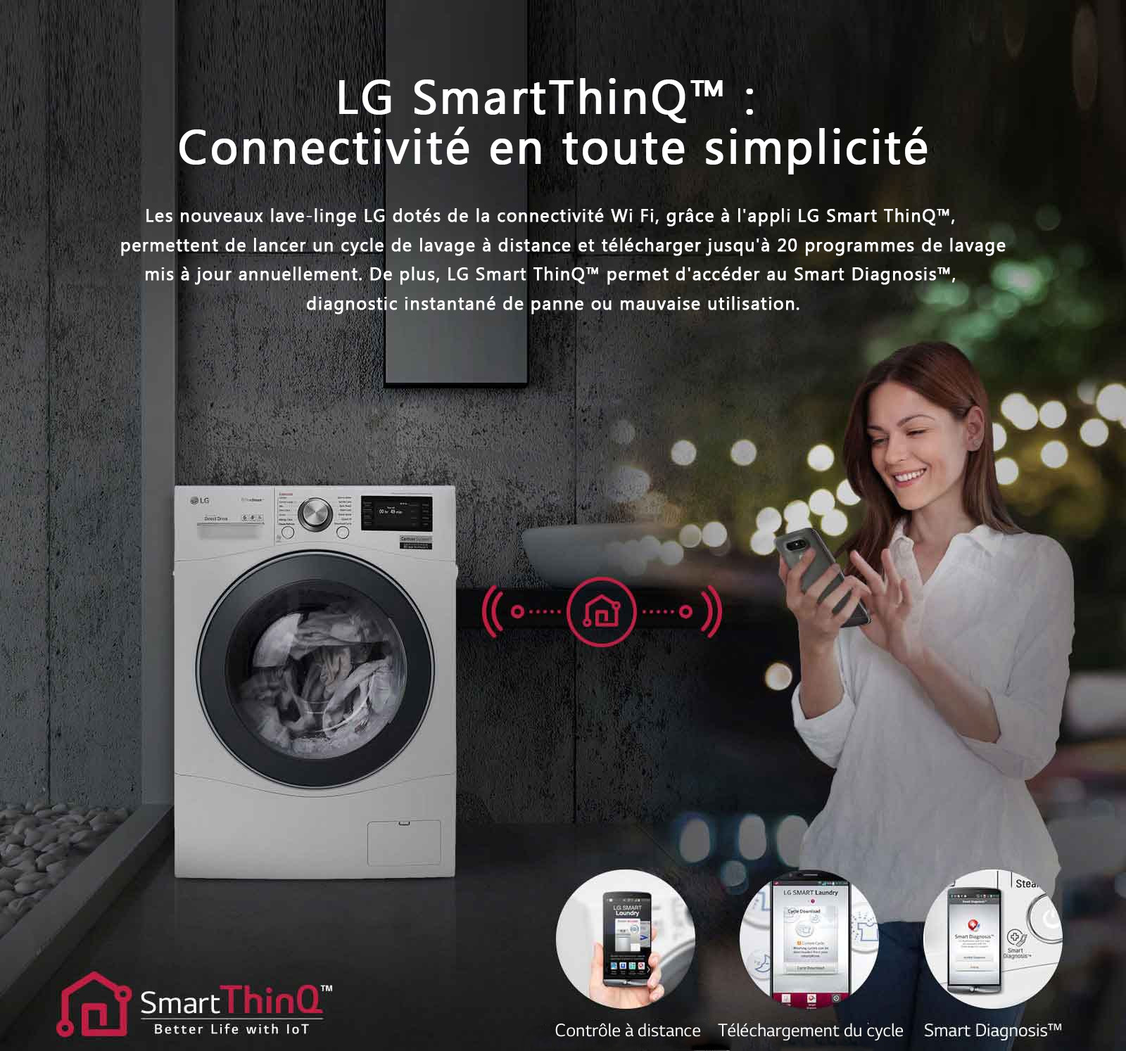 Lave-linge Séchant LG Blanc - 8kg Lavage / 5kg Séchage - 10 Programmes - Occasion